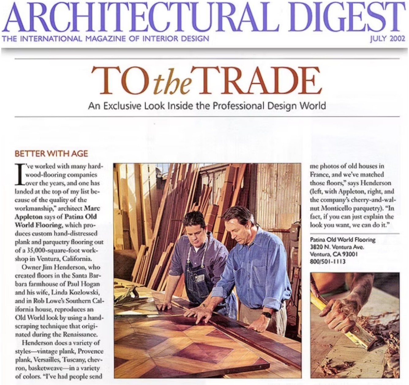 Architectural Digest feature on Jim Henderson's work